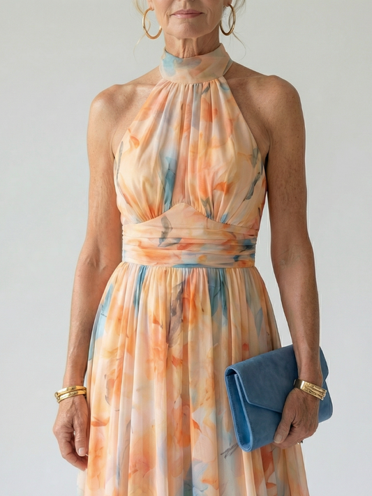 Vestido midi halter