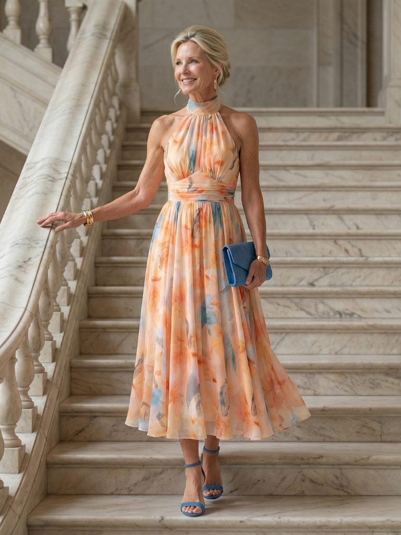 Vestido midi halter