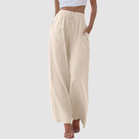 Pantalón cómodo de pierna ancha y cintura alta