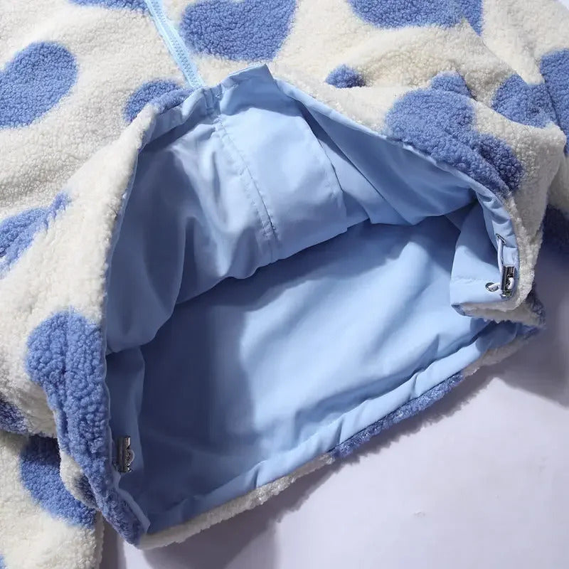 CHAQUETA REVERSIBLE CON CORAZONES