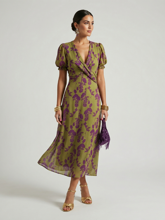 Vestido midi floral