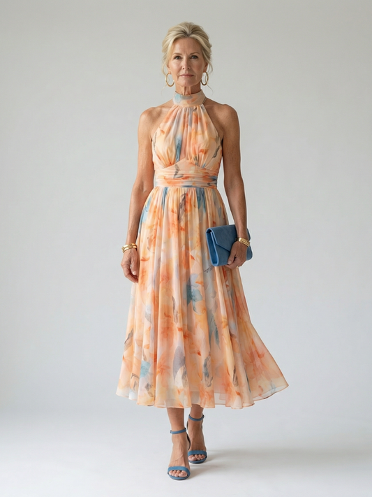 Vestido midi halter