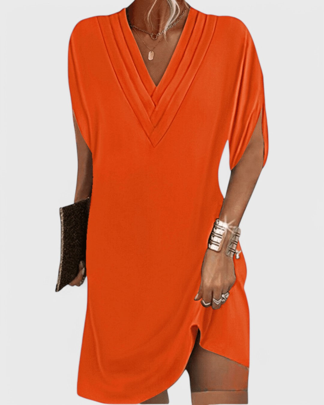 vestido elegante de corte favorecedor