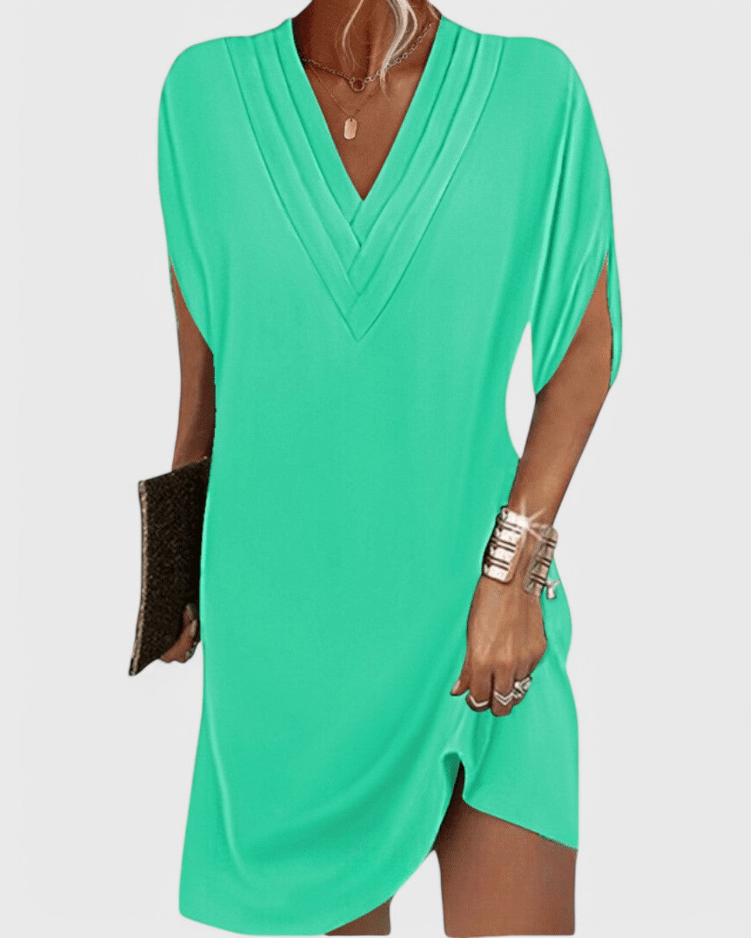 vestido elegante de corte favorecedor