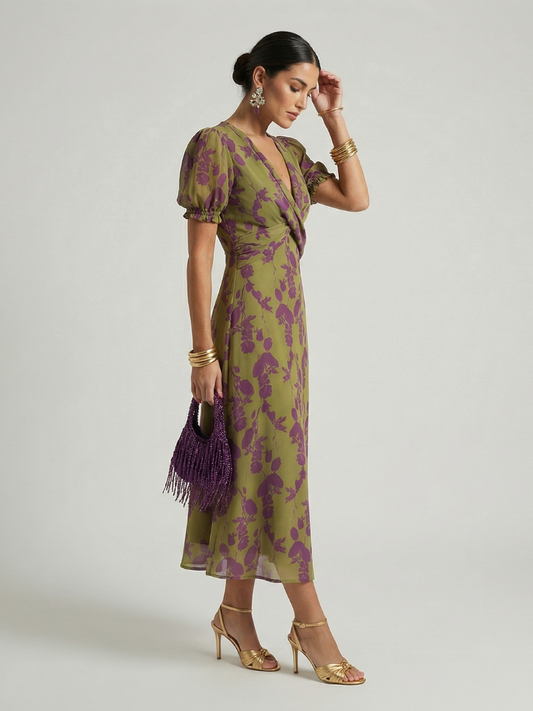 Vestido midi floral
