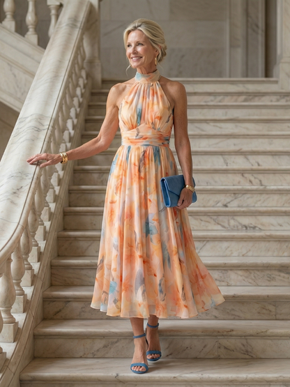 Vestido midi halter