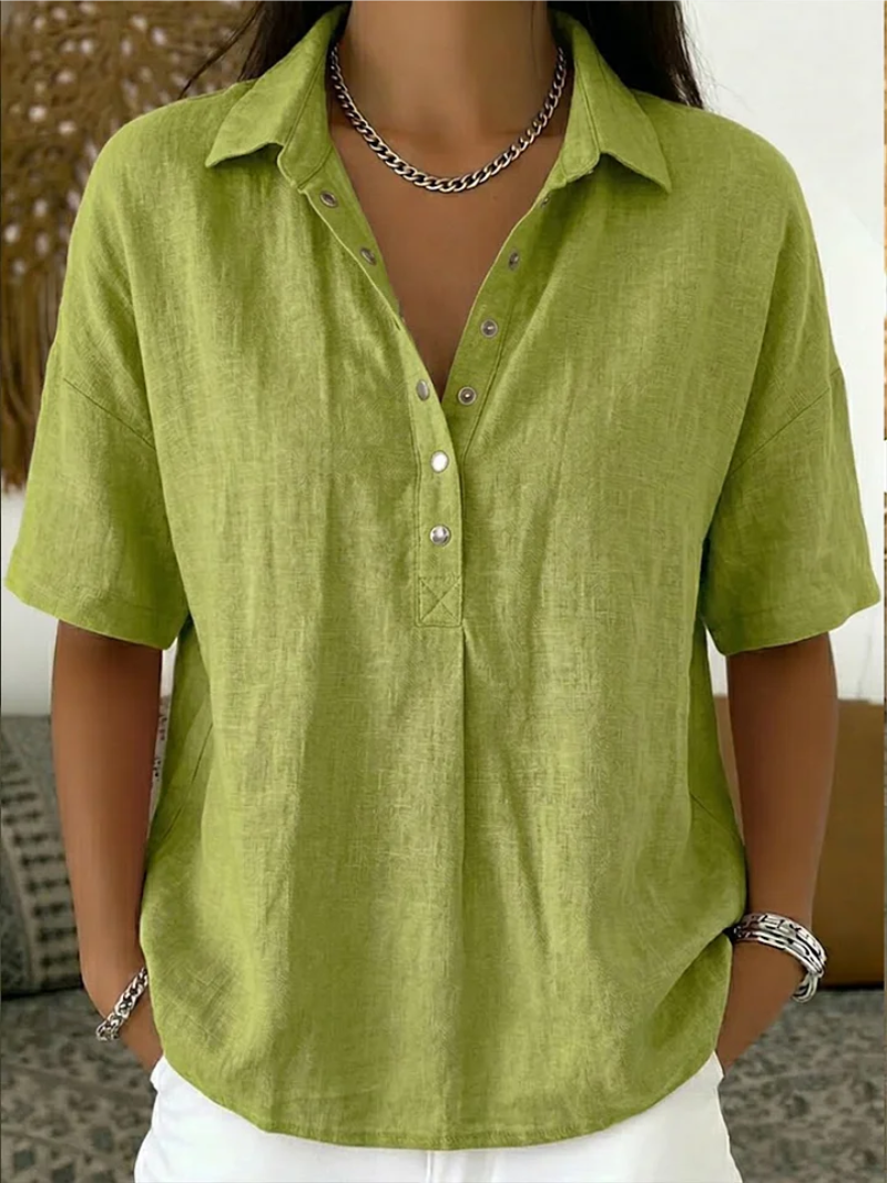 Blusa con cuello y botones (OFERTA LIMITADA: ¡1 + 1 GRATIS!)