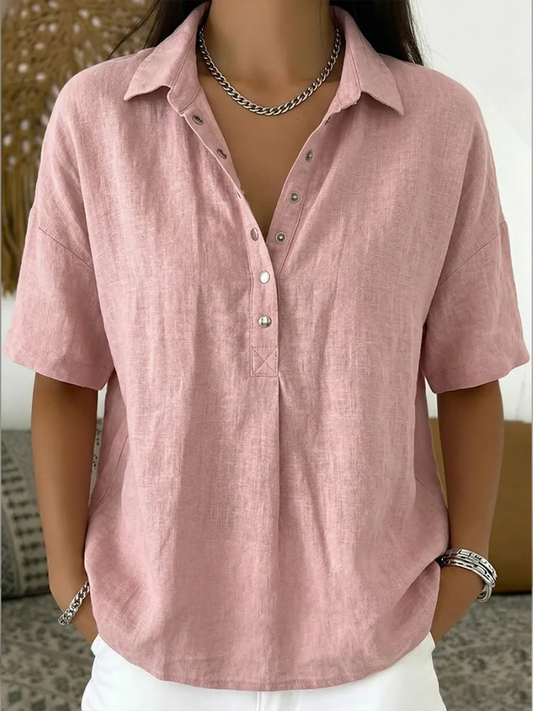 Blusa con cuello y botones (OFERTA LIMITADA: ¡1 + 1 GRATIS!)