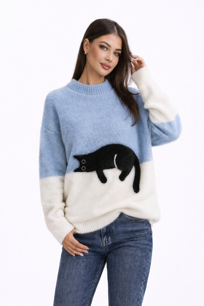 Caitlin – Jersey informal con estampado de gato