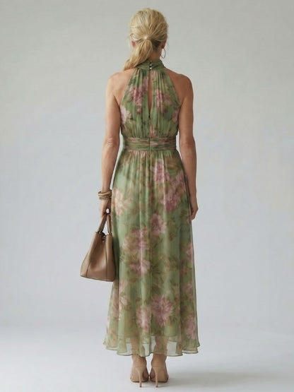 Vestido midi con cuello halter
