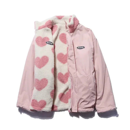 CHAQUETA REVERSIBLE CON CORAZONES