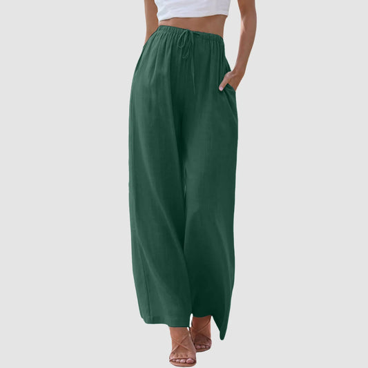 Pantalón cómodo de pierna ancha y cintura alta