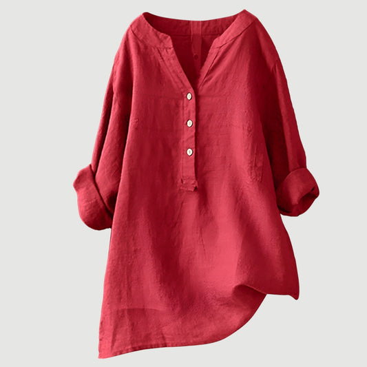 Camisa de lino ligera y cómoda para mujer